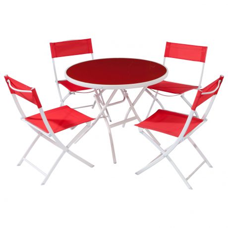 Набор мебели Garden Star, стол и 4 стула, красные
