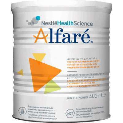 Смесь Nestle Alfare безлактозная для детей с аллергией на коровий белок 400 гр