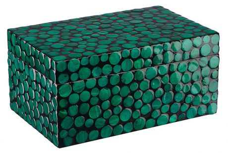 Шкатулка перламутровая, зелено-черная, 25х16х12 см