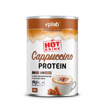 Протеин VPLAB Hot Cappuccino Protein, с кофеином, 370г