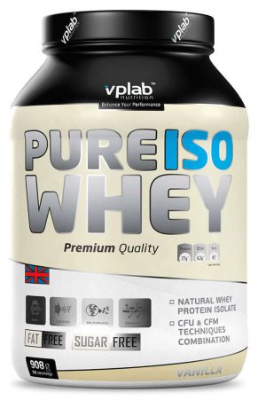 Протеин VPLAB Pure Iso Whey, ваниль, 908г