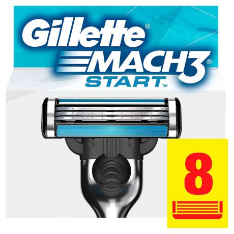 Сменные кассеты для бритья «Mach 3 Start» Gillete, 8 шт