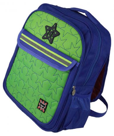Рюкзак школьный Beifa, 38х30х16 см, сине-зеленый