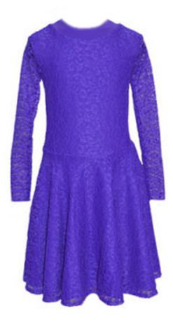 Рейтинговое платье для танцев гипюровое фиолетовое All-kids