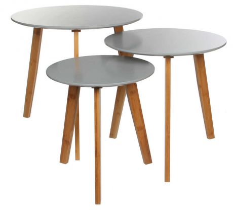 Комплект столиков кофейных из трех шт, серый
