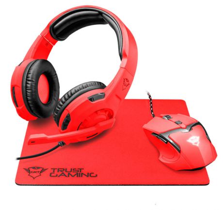 Игровой набор 3 в 1 Trust Ziva GXT790-SR Spectra Gaming Bundle, красный