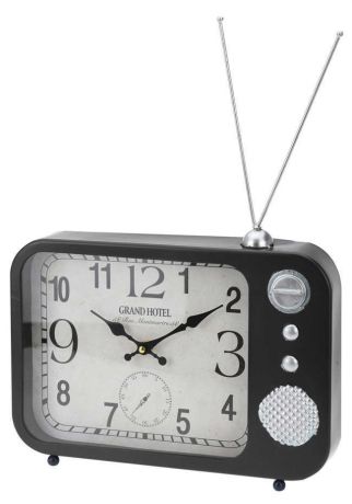 Часы настольные «Ретро радио», темно-коричневые, 33x24x5,5 см