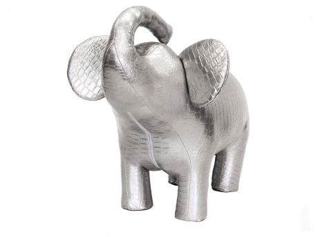 Пуф «Слон», серебристый