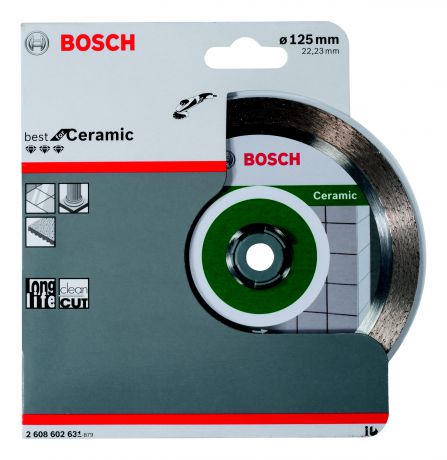 Круг алмазный Bosch Best for ceramic 125x22 корона (сплошной)(2.608.602.631)