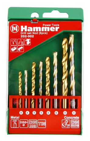 Набор сверл Hammer No2 (8шт.) 4-8мм