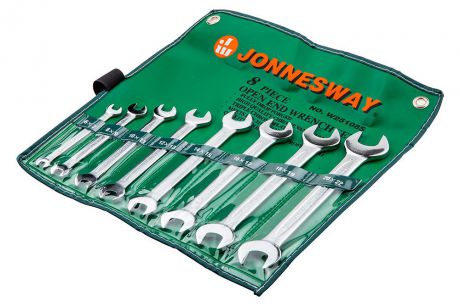 Набор рожковых гаечных ключей в чехле, 8 шт. Jonnesway W25108s (6 - 22 мм)