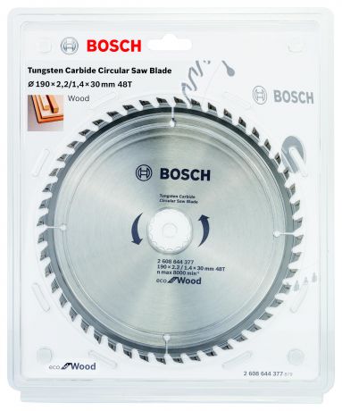 Диск пильный твердосплавный Bosch Eco wo 190x30-48t (2.608.644.377)