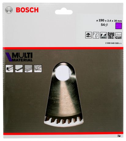Диск пильный твердосплавный Bosch Multi material 190x54x30 (2.608.640.509)