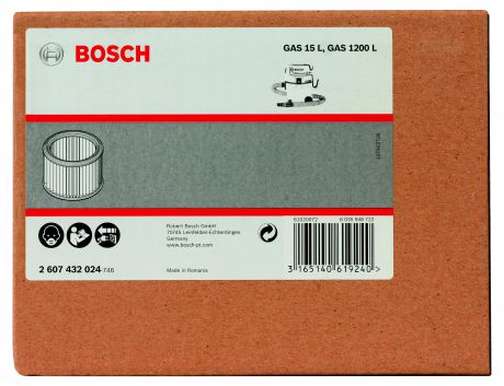 Фильтр Bosch для пылесоса gas 15 l, складчатый (2.607.432.024)