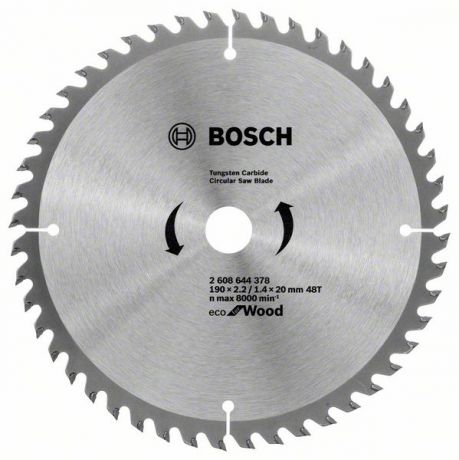 Диск пильный твердосплавный Bosch Eco wo 190x20-48t (2.608.644.378)