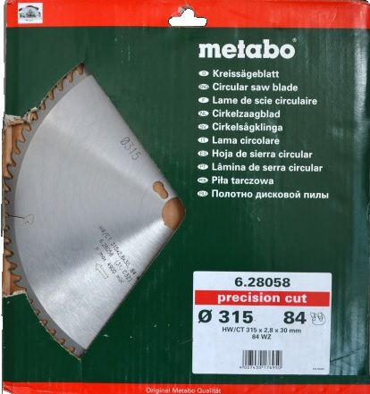 Диск пильный твердосплавный Metabo 315 x 84 x 30 (628058000)