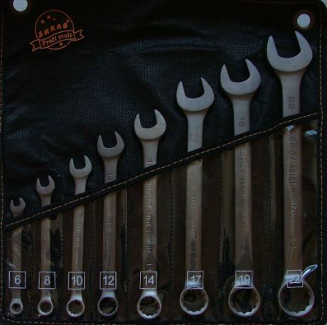 Набор комбинированных гаечных ключей в чехле, 8 шт. Skrab 44041 (6 - 22 мм)