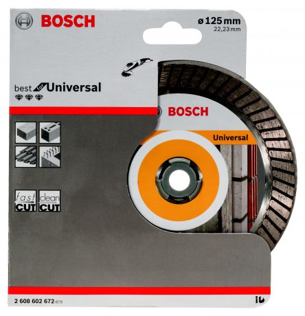 Круг алмазный Bosch Best for universal turbo 125x22 турбо (2.608.602.672)