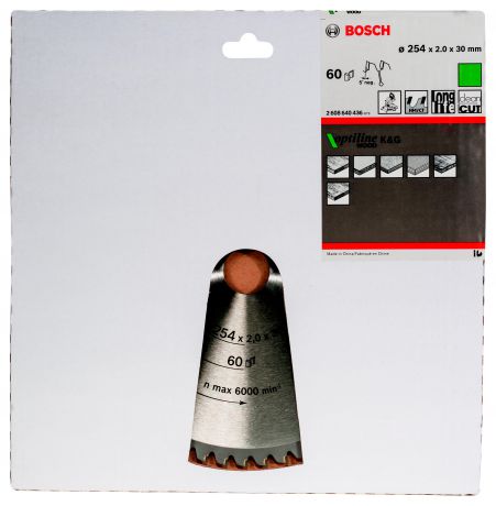 Диск пильный твердосплавный Bosch Optiline wood 254x60x30 (2.608.640.436)