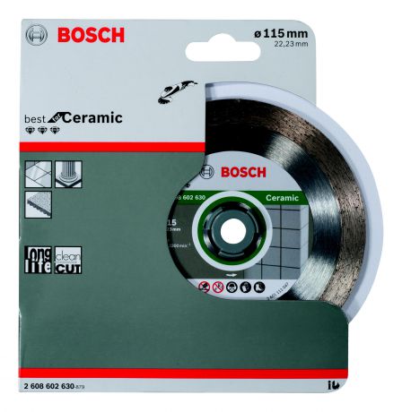 Круг алмазный Bosch Best for ceramic 115x22 корона (сплошной)(2.608.602.630)