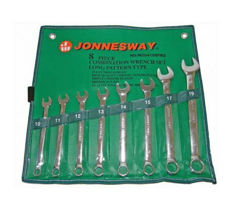 Набор комбинированных гаечных ключей в чехле, 8шт. Jonnesway W264108prs (10 - 19 мм)