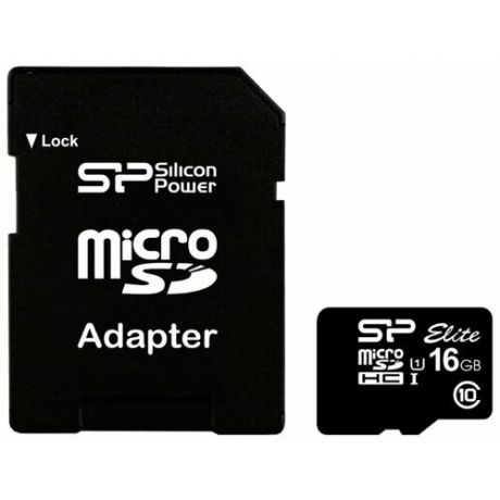 Карта памяти Silicon Power ELITE microSDHC 16GB UHS Class 1 Class 10 + SD adapter