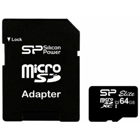 Карта памяти Silicon Power ELITE microSDXC 64GB UHS Class 1 Class 10 + SD adapter
