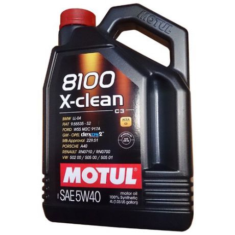 Моторное масло Motul 8100 X-clean 5W40 4 л