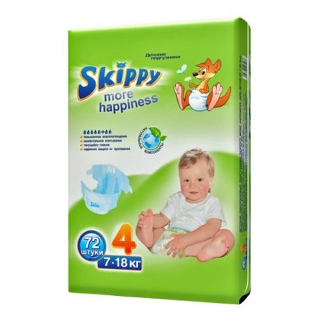 Skippy подгузники More Happiness 4 (7-18 кг) 72 шт.