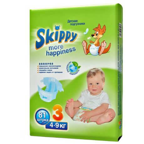Skippy подгузники More Happiness 3 (4-9 кг) 81 шт.