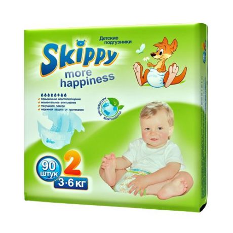 Skippy подгузники More Happiness 2 (3-6 кг) 90 шт.