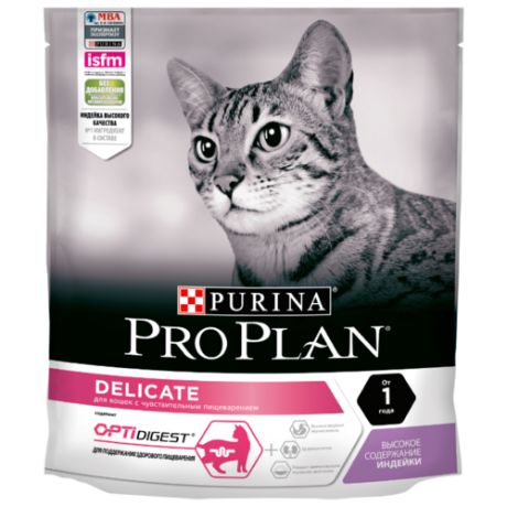 Корм для кошек Purina Pro Plan Delicate при чувствительном пищеварении, с индейкой 400 г