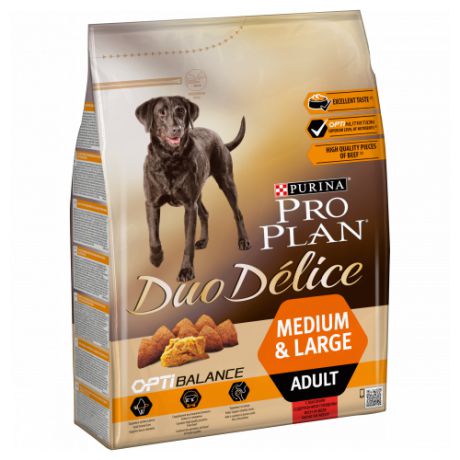 Сухой корм для собак Purina Pro Plan Duo Delice говядина с рисом 2.5 кг