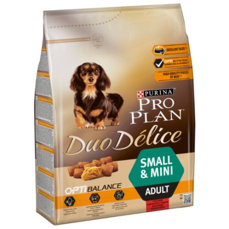 Сухой корм для собак Purina Pro Plan Duo Delice говядина с рисом 2.5 кг (для мелких пород)