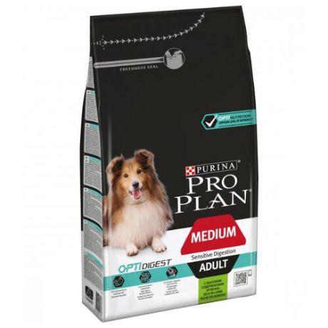 Сухой корм для собак Purina Pro Plan Optidigest ягненок с рисом 1.5 кг (для средних пород)