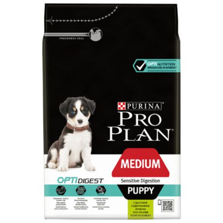 Сухой корм для щенков Purina Pro Plan Optidigest ягненок с рисом 3 кг (для средних пород)