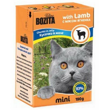 Корм для кошек Bozita MINI с ягненком 190 г (кусочки в желе)
