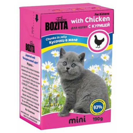 Корм для котят Bozita MINI с курицей 190 г (кусочки в желе)