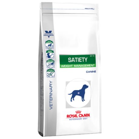 Сухой корм для собак Royal Canin Satiety SAT30 при сахарном диабете, при избыточном весе, для здоровья костей и суставов 1.5 кг