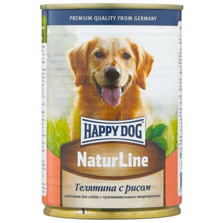 Влажный корм для собак Happy Dog NaturLine телятина с рисом 400г