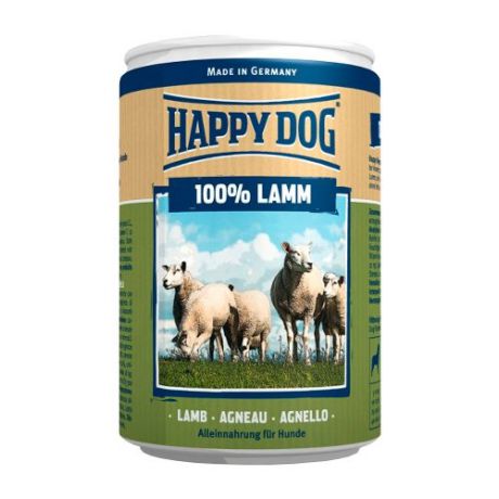 Влажный корм для собак Happy Dog 100% Мясо Фермерский продукт ягненок 400г