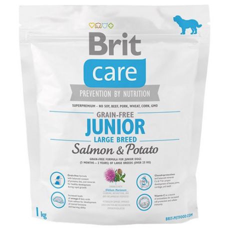 Сухой корм для собак Brit Care лосось с картофелем 1 кг (для крупных пород)