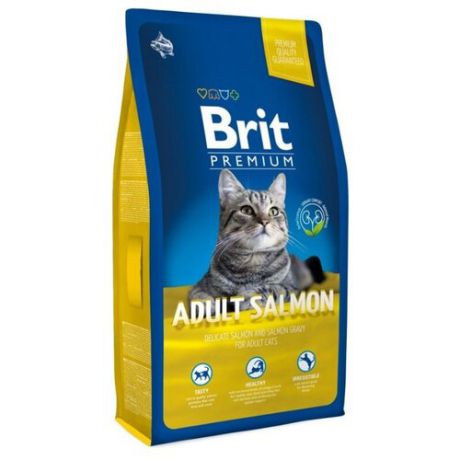 Корм для кошек Brit Premium с лососем 8 кг