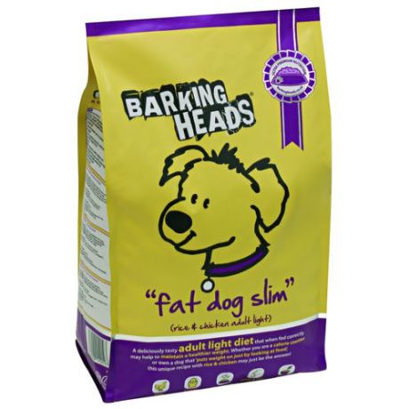 Корм для собак Barking Heads Для собак с избыточным весом или чувствительным пищеварением с курицей и рисом Худеющий толстячок (2 кг)