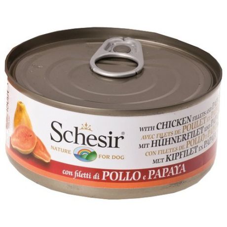 Влажный корм для собак Schesir курица с папайей 150г