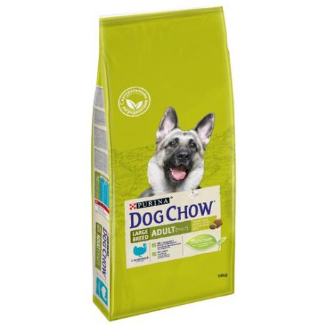 Сухой корм для собак DOG CHOW для здоровья кожи и шерсти, индейка 14 кг (для крупных пород)