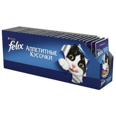 Корм для кошек Felix Аппетитные кусочки с ягненком 24шт. х 85 г (кусочки в желе)