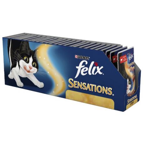 Корм для кошек Felix Sensations с говядиной и с томатами 24шт. х 85 г (кусочки в соусе)