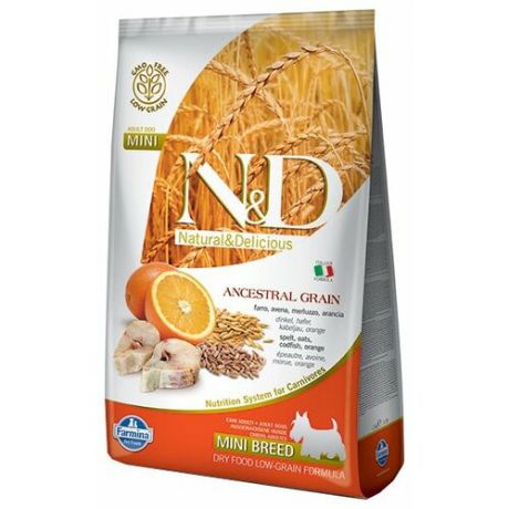 Сухой корм для собак Farmina N&D треска С апельсином 2.5 кг (для мелких пород)