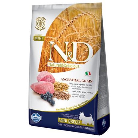 Сухой корм для собак Farmina N&D ягненок с черникой 2.5 кг (для мелких пород)
